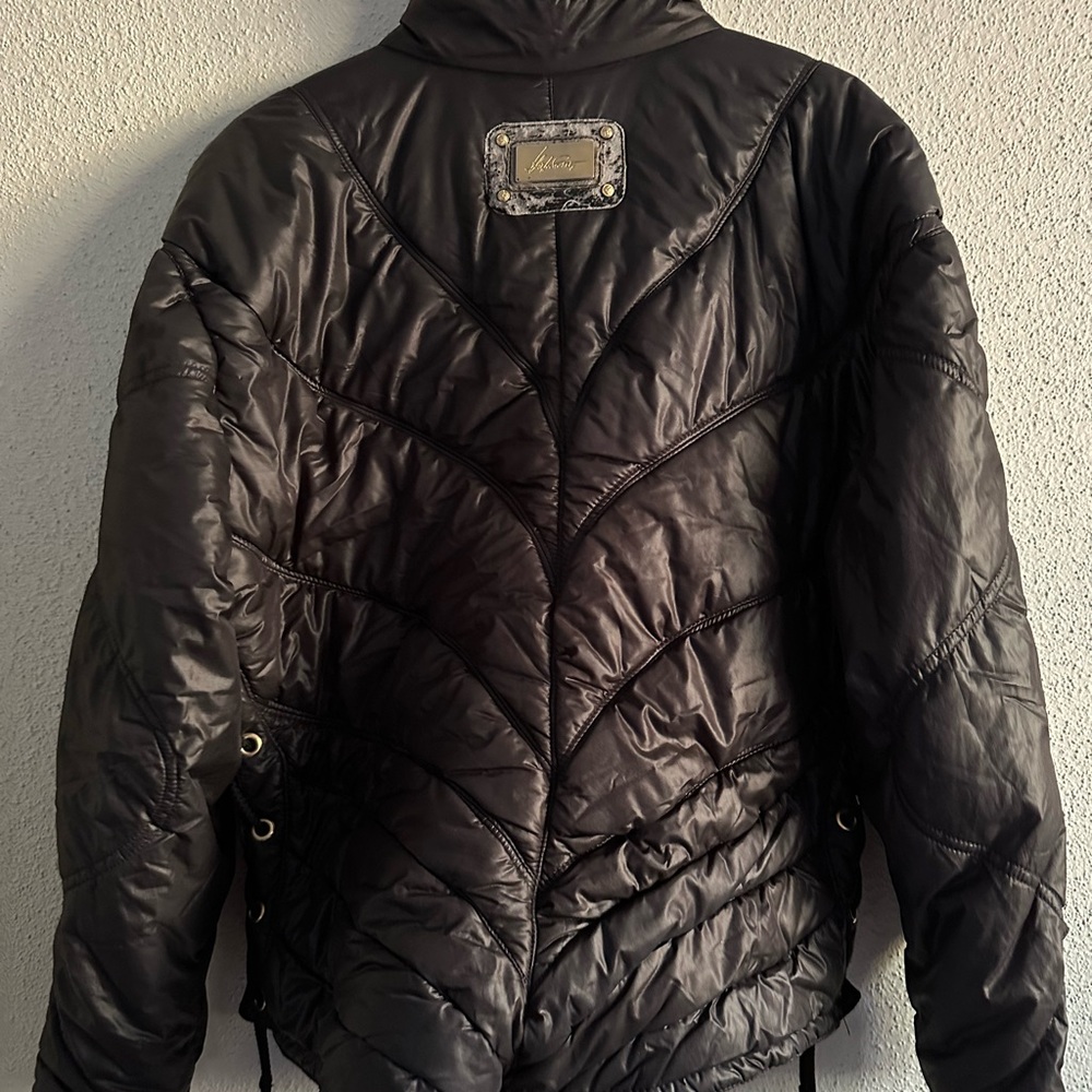 High Society Vintage 90s Glam Lace Ski Puffer Jacket Womens Italian Made - Picture 6 of 7